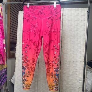 Johnny Was Pink Floral Leggings